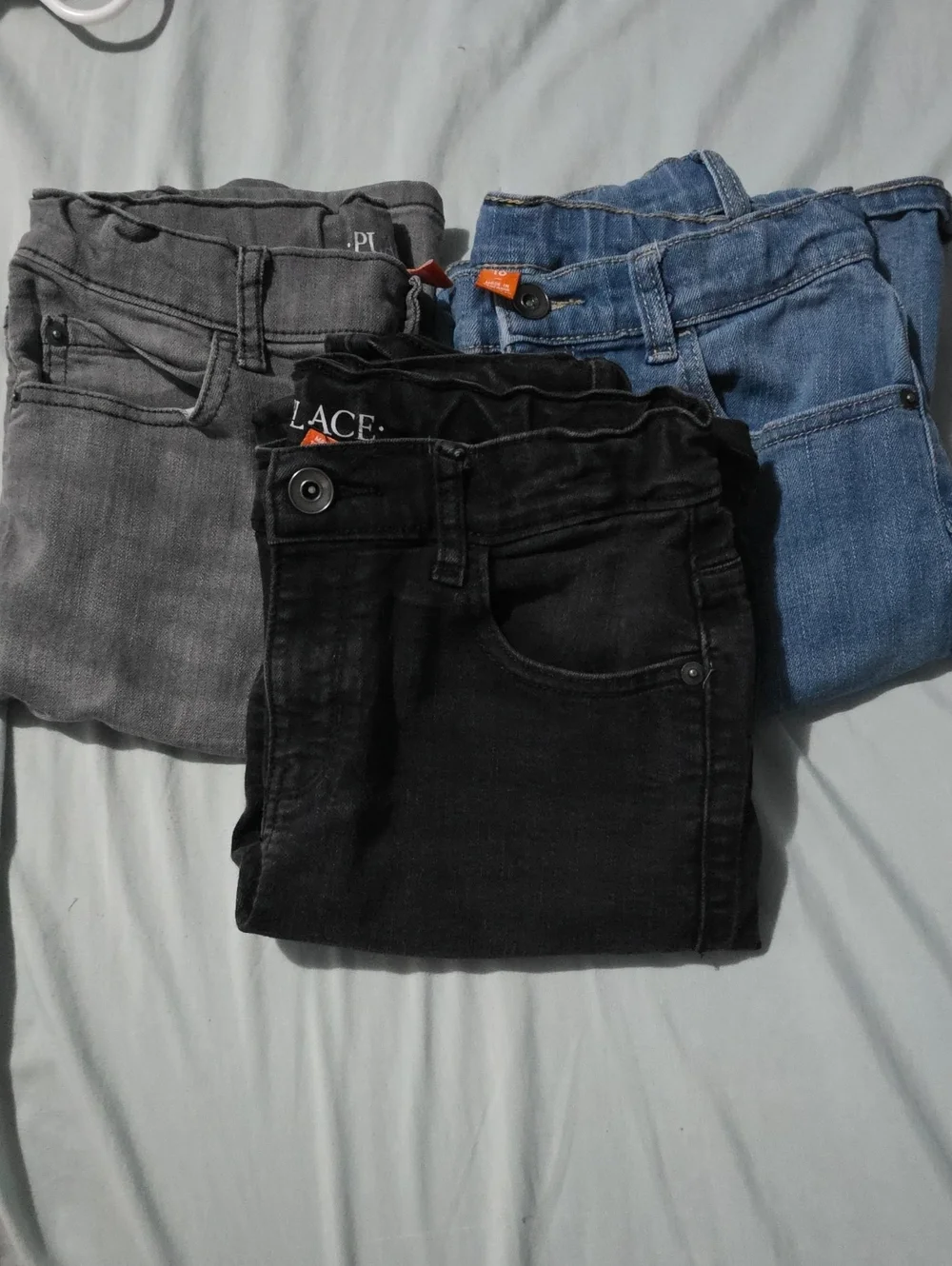 The Children's Place Kids Shorts Bundle in Black, Gray & Blue Size10